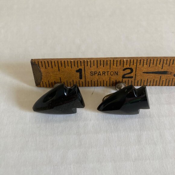 Vintage Jewelry Set Lucite Arrowhead Necklace And Screw On Earring - Picture 9 of 9